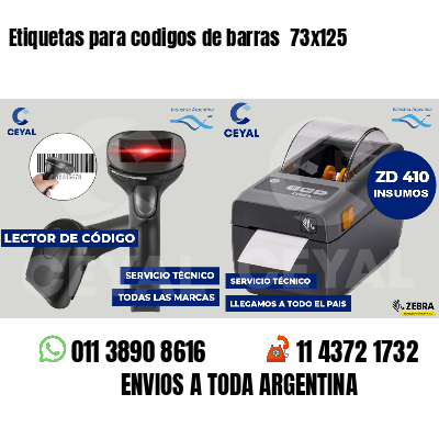 Etiquetas para codigos de barras  73x125