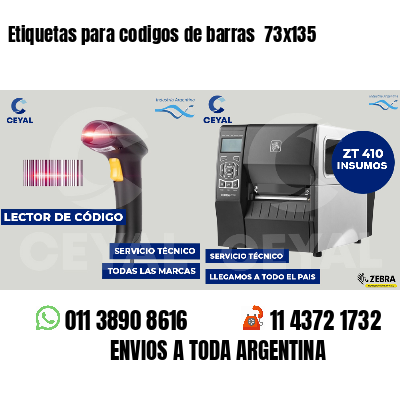Etiquetas para codigos de barras  73x135