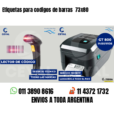 Etiquetas para codigos de barras  73x80