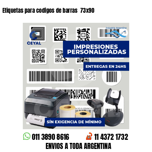 Etiquetas para codigos de barras  73x90