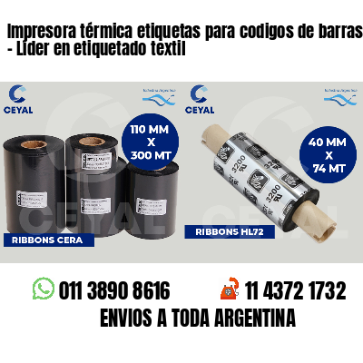 Impresora térmica etiquetas para codigos de barras   - Líder en etiquetado textil