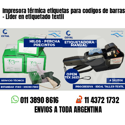 Impresora térmica etiquetas para codigos de barras   - Líder en etiquetado textil