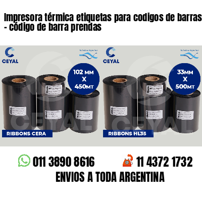 Impresora térmica etiquetas para codigos de barras   - código de barra prendas