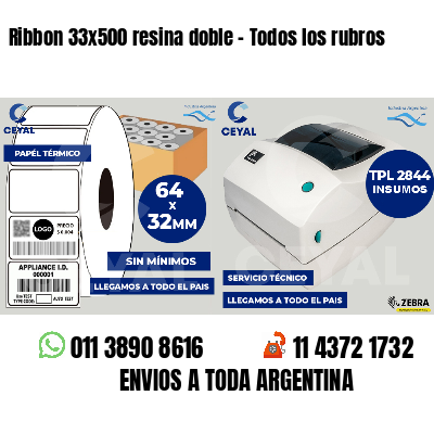 Ribbon 33x500 resina doble - Todos los rubros