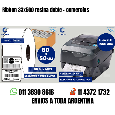 Ribbon 33x500 resina doble - comercios