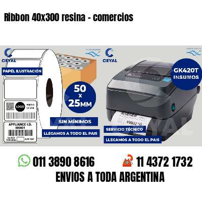 Ribbon 40x300 resina - comercios