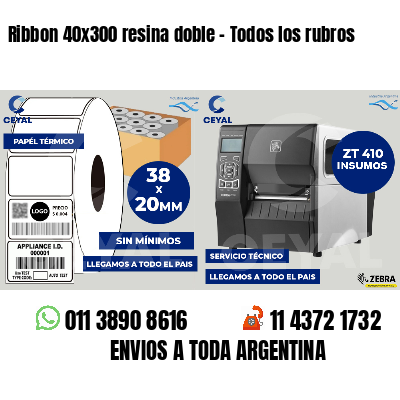 Ribbon 40x300 resina doble - Todos los rubros
