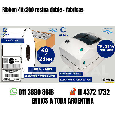 Ribbon 40x300 resina doble - fabricas