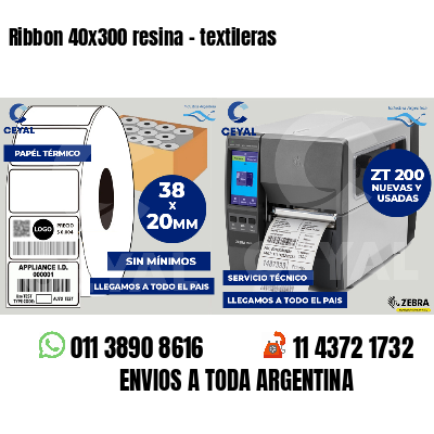 Ribbon 40x300 resina - textileras