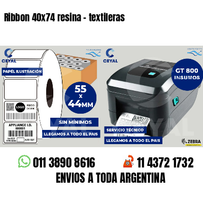 Ribbon 40x74 resina - textileras