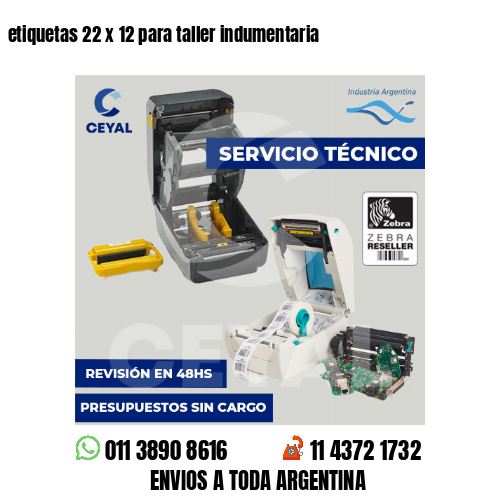 etiquetas 22 x 12 para taller indumentaria