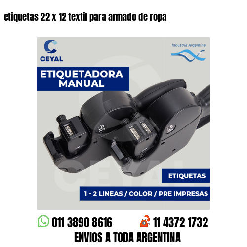 etiquetas 22 x 12 textil para armado de ropa