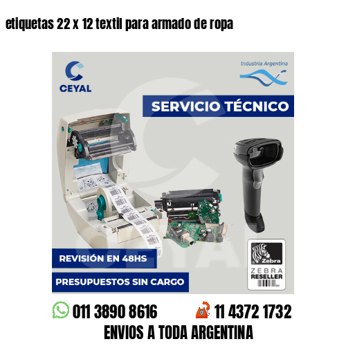 etiquetas 22 x 12 textil para armado de ropa