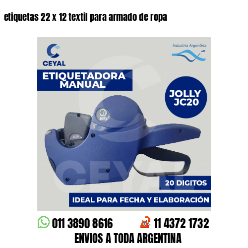 etiquetas 22 x 12 textil para armado de ropa