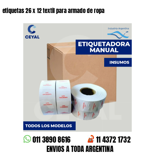 etiquetas 26 x 12 textil para armado de ropa