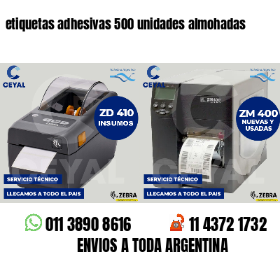 etiquetas adhesivas 500 unidades almohadas