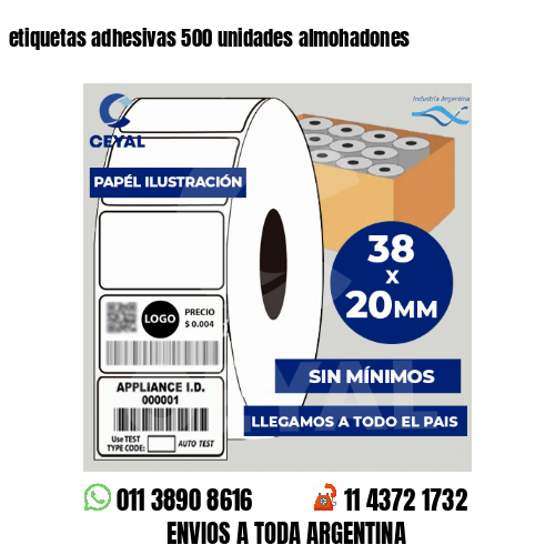 etiquetas adhesivas 500 unidades almohadones