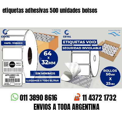 etiquetas adhesivas 500 unidades bolsos