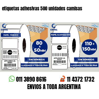etiquetas adhesivas 500 unidades camisas
