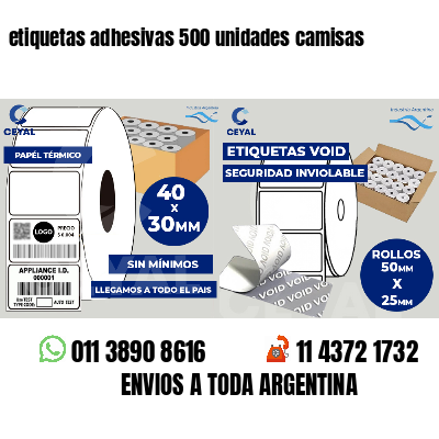 etiquetas adhesivas 500 unidades camisas