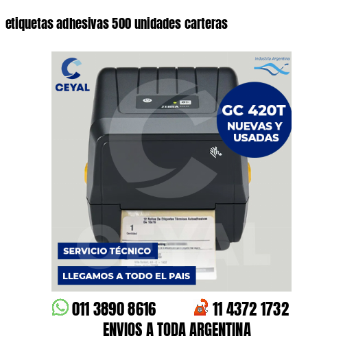 etiquetas adhesivas 500 unidades carteras