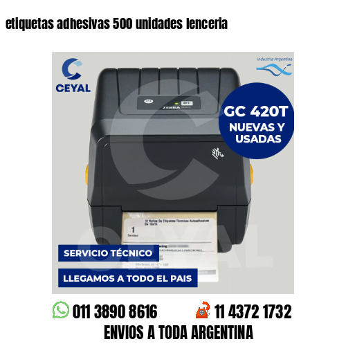 etiquetas adhesivas 500 unidades lenceria