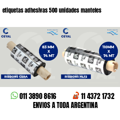 etiquetas adhesivas 500 unidades manteles