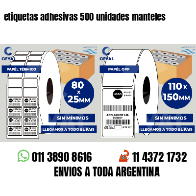 etiquetas adhesivas 500 unidades manteles