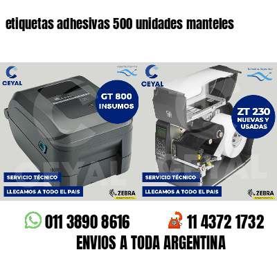 etiquetas adhesivas 500 unidades manteles