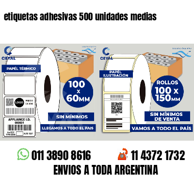 etiquetas adhesivas 500 unidades medias