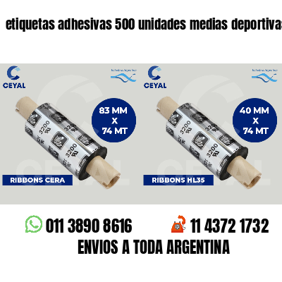 etiquetas adhesivas 500 unidades medias deportivas