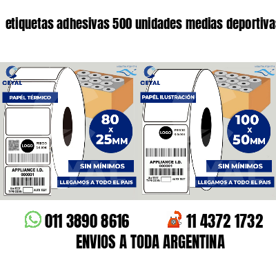 etiquetas adhesivas 500 unidades medias deportivas