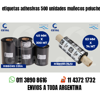 etiquetas adhesivas 500 unidades muñecos peluche