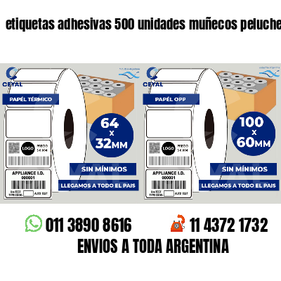 etiquetas adhesivas 500 unidades muñecos peluche