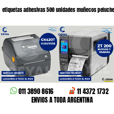 etiquetas adhesivas 500 unidades muñecos peluche