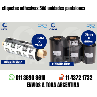 etiquetas adhesivas 500 unidades pantalones