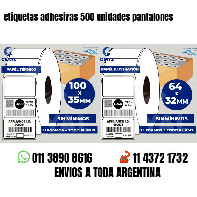etiquetas adhesivas 500 unidades pantalones