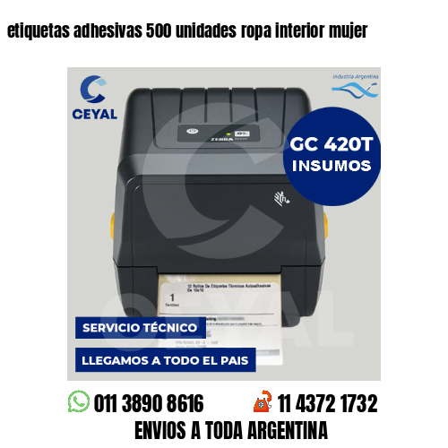 etiquetas adhesivas 500 unidades ropa interior mujer