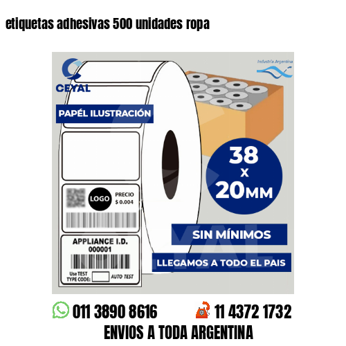 etiquetas adhesivas 500 unidades ropa