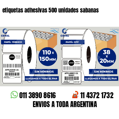etiquetas adhesivas 500 unidades sabanas