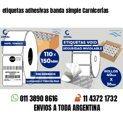 etiquetas adhesivas banda simple Carnicerías