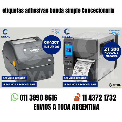 etiquetas adhesivas banda simple Concecionaria