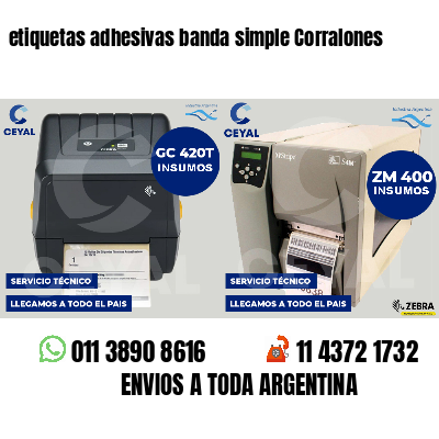 etiquetas adhesivas banda simple Corralones