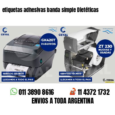 etiquetas adhesivas banda simple Dietéticas