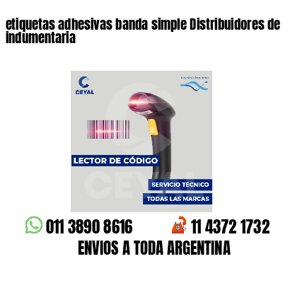 etiquetas adhesivas banda simple Distribuidores de indumentaria