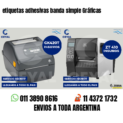 etiquetas adhesivas banda simple Gráficas