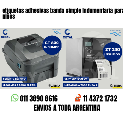 etiquetas adhesivas banda simple Indumentaria para niños