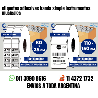 etiquetas adhesivas banda simple Instrumentos musicales