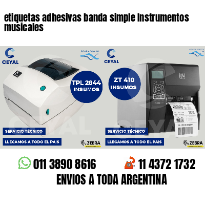 etiquetas adhesivas banda simple Instrumentos musicales