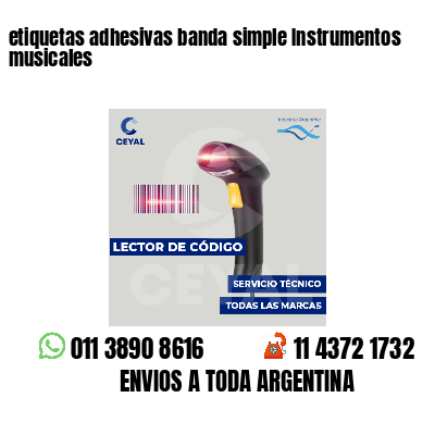 etiquetas adhesivas banda simple Instrumentos musicales